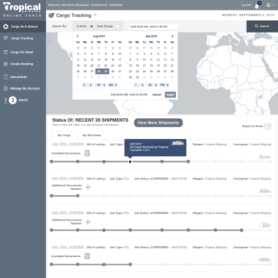 Tropical Shipping Online Tools Bootstrap Date Picker